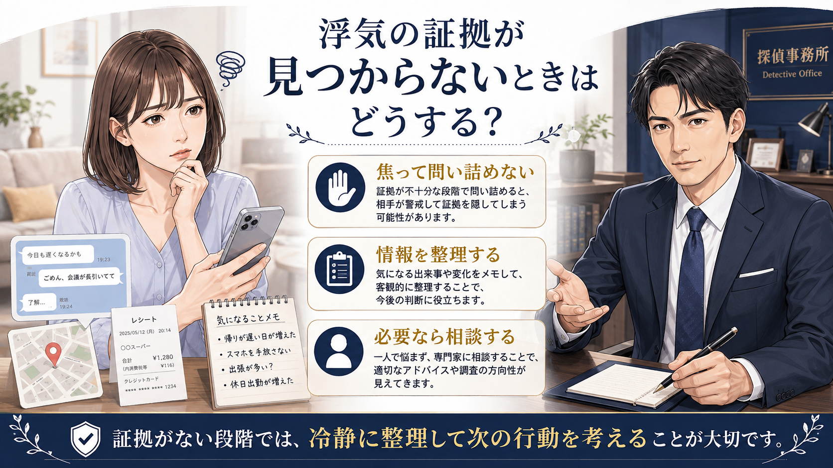 浮気の証拠が見つからないときはどうする?